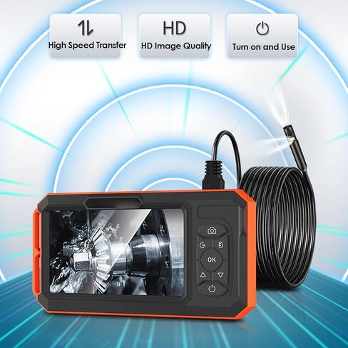 Jectse 5 Inch IPS Screen Endoscope, 8mm Camera with 1920x1080P HD Real Time Image, 16.4ft Semi Hard Cable, 3 Adjustable LED Brightness, IP67 in Saudi Arabia