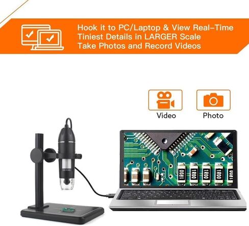 Digital Microscope 8 LEDs 2Mp Electronic Microscope Endoscope Zoom Camera Magnifier in Saudi Arabia