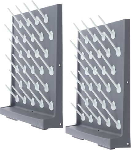 رف تجفيف المختبر مع خرطوم تصريف، أنبوب اختبار مزدوج الجوانب 54 ربطًا ورف تجفيف الأكواب، رف تنقيط من البولي بروبيلين مثبت على الحائط لمختبر الكيمياء وفصول العلوم - 27 أوتاد لكل جانب in Kuwait