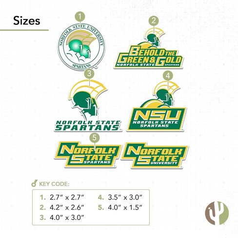 Desert Cactus Norfolk State University Sticker NSU Spartans Vinyl Decals Laptop Water Bottle Car Scrapbook T2 (Type 2-2) in Saudi Arabia