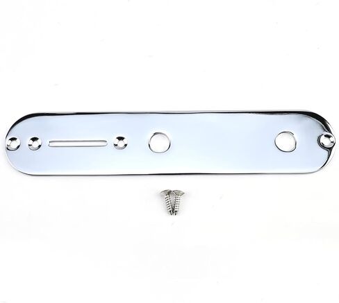 لوحة تحكم للجيتار الكهربائي من الفولاذ المقاوم للصدأ، لوحة تحكم بمقبض تحكم 9.6 مم (3/8 بوصة)، فتحات مثقوبة مسبقًا، طلاء دقيق يناسب معظم قطع غيتار Fender Tele باللون الذهبي in Kuwait