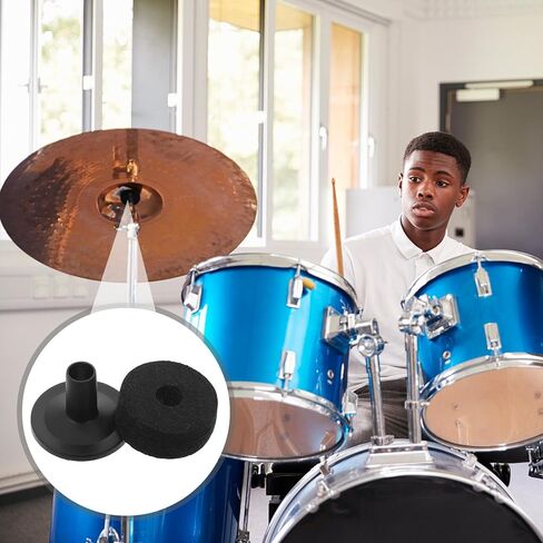 GALPADA Flanged Plastic Cymbal Sleeves Drum Kit Accessories with Felt Pads for Enhanced Sound Quality and Drum Cymbal Replacement Parts in Saudi Arabia