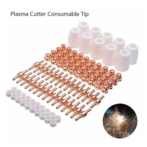 100Pcs Plasma Cutter Tip Electrodes & Nozzles Kit Consumable Accessories for PT31 Cut 40 50 Welding Tools Nozzle in Saudi Arabia