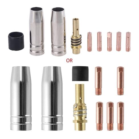 9Pcs/Set 15Ak Welding Nozzle Contact Tips 0.8X25Mm M6 Gas Connector Holder fit for SetMig/fit for Mag Nozzle in Saudi Arabia
