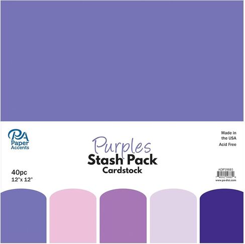 PA Paper Accents Stash Pack Cardstock Pack 12" x 12" Christmas Colored cardstock Paper for Card Making, Scrapbooking, Printing, Quilling and Crafts, 65lb., 40 Pieces in Saudi Arabia