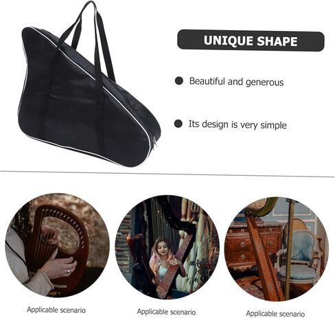 Toddmomy Reliable Lyre Bag Harp Carrying Bag Storage Pouch Musical Instrument Holder Lyre Harp Padded Harp Case Lyre Carrying Bag Lyre Carry Case Jaw Harp Student Harps Black Oxford Cloth in Saudi Arabia