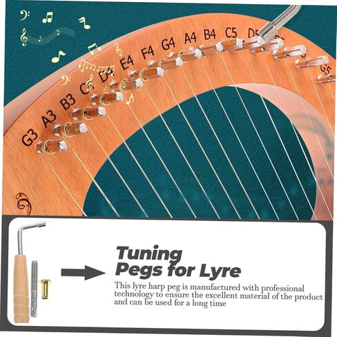 Lyre Harp String Pin Set Tuning Wrench Metal Turn Pins Replacement Accessories for Lyre Musical Instruments 1 Set in Saudi Arabia