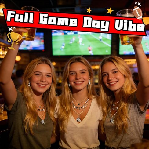 Game Day Football Dangle Earrings Gifts for Women, Game Day Outfit for Women, Sports Fans Party Celebration Necklace Accessories, Thoughtful Anniversary Birthday Gifts for Sister Friends Wife in Kuwait