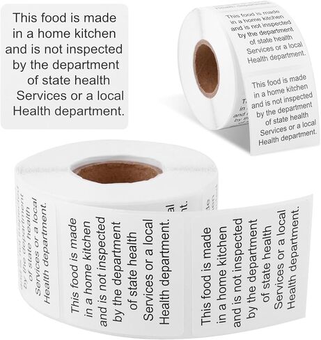 500pcs Cottage Food Law Labels Stickers, 1.50x1.50in/3.81x3.81cm Square Bakery Cottage Law Food Labels Non-Inspection Statement Decal for Home Kitchen in Saudi Arabia