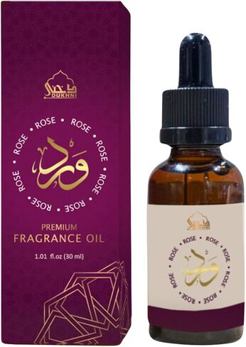 Dukhni Rose Fragrance Oil | 30ml Floral Diffuser Oil for Diffuser & Humidifier | Relaxing Rose Essential Oil for Home Aromatherapy & Room Fragrance | Long-Lasting Aroma, Alcohol -Free in Saudi Arabia