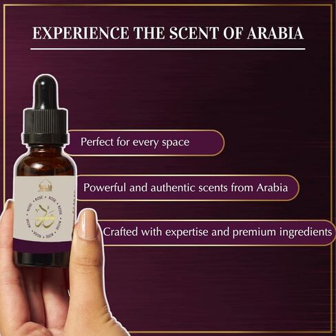 Dukhni Rose Fragrance Oil | 30ml Floral Diffuser Oil for Diffuser & Humidifier | Relaxing Rose Essential Oil for Home Aromatherapy & Room Fragrance | Long-Lasting Aroma, Alcohol -Free in Saudi Arabia