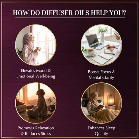 Dukhni Rose Fragrance Oil | 30ml Floral Diffuser Oil for Diffuser & Humidifier | Relaxing Rose Essential Oil for Home Aromatherapy & Room Fragrance | Long-Lasting Aroma, Alcohol -Free in Saudi Arabia