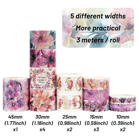 مجموعة Washi Tape Set 12 Rolls - أكثر من 700 PCS Butterfly Stickers ، ملصقات شريط Washi لمستلزمات Scrapbooking ، مستلزمات Journaling Bullet ، Junk Journal ، DIY Crafts Art in Kuwait