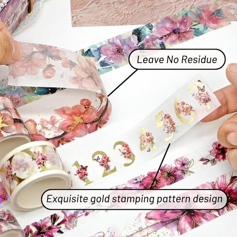 مجموعة Washi Tape Set 12 Rolls - أكثر من 700 PCS Butterfly Stickers ، ملصقات شريط Washi لمستلزمات Scrapbooking ، مستلزمات Journaling Bullet ، Junk Journal ، DIY Crafts Art in Kuwait