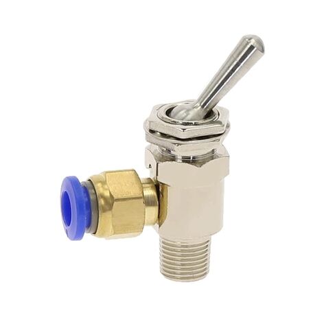 TAC-3V M5 Female 1/8 Male Thread Toggles Switch Air Pneumatic Mechanical Valve Exhaust Valve 2 Position 3 Way(TAC-3V) in Kuwait