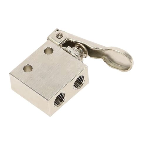 Mechanical Valve TAC2-31P 1/8" Thread 2 Position 3 Way Reset Spring Return Lever Air Pneumatic Switch w Fittings Muffler(TAC2-31P-4MM) in Kuwait