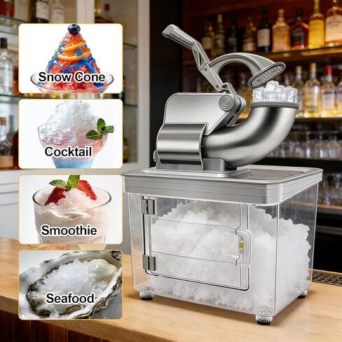 آلة مخروط الثلج 700 رطل/ساعة، ماكينة صنع الثلج التجارية 40 لتر، ماكينة حلاقة ثلج كهربائية من الفولاذ المقاوم للصدأ مع شفرات مزدوجة لبار المطعم in Kuwait