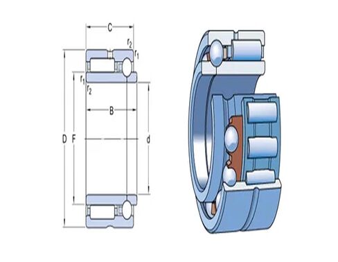 1 قطعة NKIB5907 NKIB5907-XL 35X55X30X27 مجتمعة محمل ذو بكرات إبرية محامل الزاوي الاتصال الكرة in Kuwait