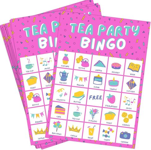 ألعاب حفلات أعياد الميلاد من ماركت للأطفال، ألعاب عيد ميلاد البنات، لعبة بينجو للأطفال، لعبة وردية، هدايا حفلات الشاي (20 بطاقة بينجو وردية) in Kuwait