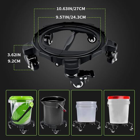 Foldable Bucket Dolly with 5 Wheels, 360°Car Wash Bucket Roller,Heavy Duty Wagon Perfect for Car Wash, Waxing,Up to 265 lbs in Saudi Arabia