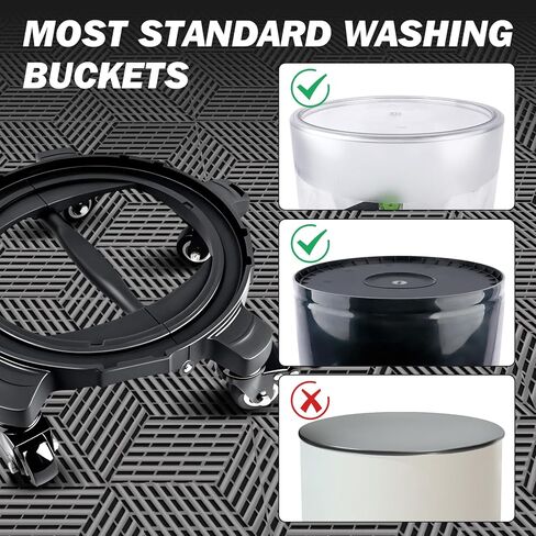 Foldable Bucket Dolly with 5 Wheels, 360°Car Wash Bucket Roller,Heavy Duty Wagon Perfect for Car Wash, Waxing,Up to 265 lbs in Saudi Arabia