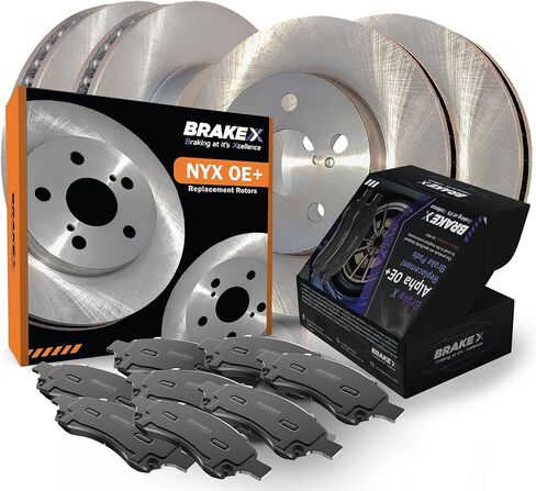 Brake X Front Brake Pads and Rotors Kit replacement for 2015-2021 Lexus NX200T | NYX OE+ Rotors and Alpha Ceramic Brake Pads in Kuwait