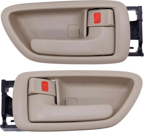 2Pcs Interior Door Handles Driver & Passenger Side for 2001-07 Toyota Sequoia, 2000-2004 Avalon, 2004-2006 Tundra - Crew Cab ONLY - Four Full-Sized Doors - Beige in Saudi Arabia