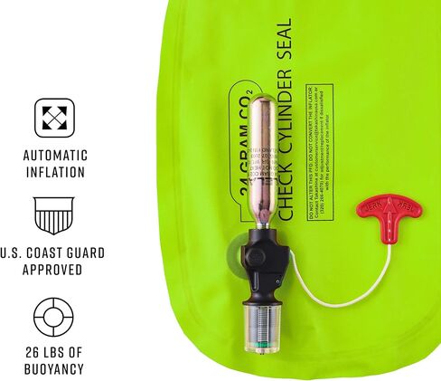 BLUESTORM Cirrus 26 سترة نجاة قابلة للنفخ PFD للبالغين (أزرق ساحلي) | وافق خفر السواحل الأمريكي (USCG) على سترة النجاة الأوتوماتيكية ذاتية النفخ مع تجاوز يدوي... in Kuwait