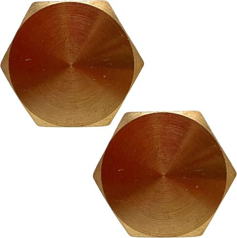 2 Pack Brass Pipe Plug 3/4" NPT Male Outer Hex Head Socket Plug Fitting for Plumbing by CX WONDERLAND in Kuwait