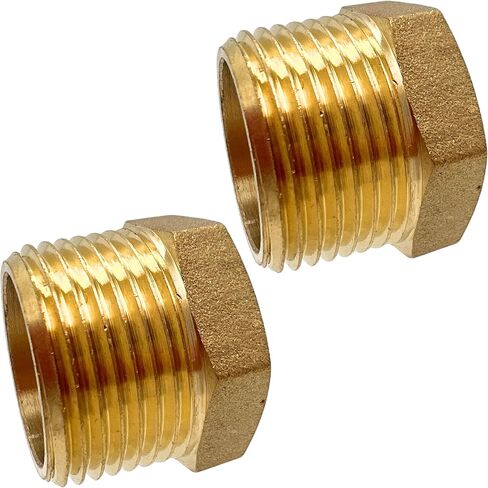 2 Pack Brass Pipe Plug 3/4" NPT Male Outer Hex Head Socket Plug Fitting for Plumbing by CX WONDERLAND in Kuwait