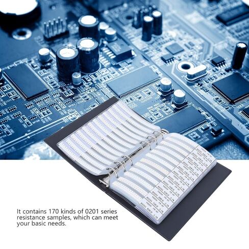 170pcs 0201 Resistor Kit, Compact Sample Book, Portable Organizer, Sturdy Plastic Case, for Hobbyists and Professionals in Saudi Arabia