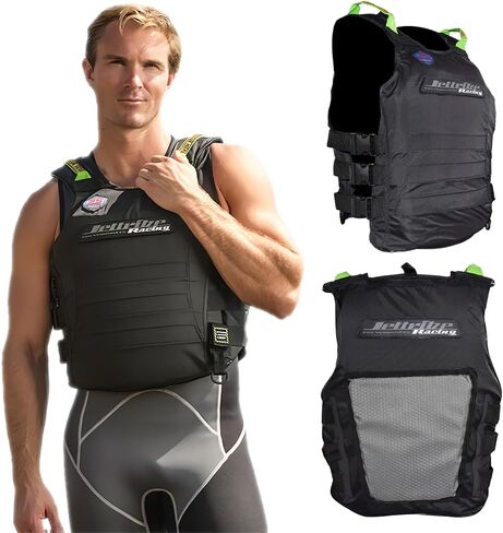 Jettribe US Coast Guard Life Vest | Black Out | Type 3 PFD | Side-Entry Jet Ski Vest in Kuwait