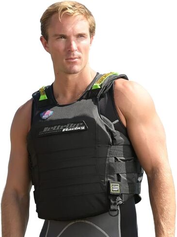 Jettribe US Coast Guard Life Vest | Black Out | Type 3 PFD | Side-Entry Jet Ski Vest in Saudi Arabia