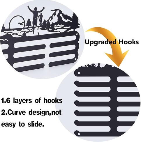 SUPERDANT Sports Medal Hanger Display Sports Medal Holder Award Metal Medal Organizer Ribbon Rack Wall Mounted Race Non-Slip Iron Ribbon Hooks for Athletes Players Gifts in Saudi Arabia