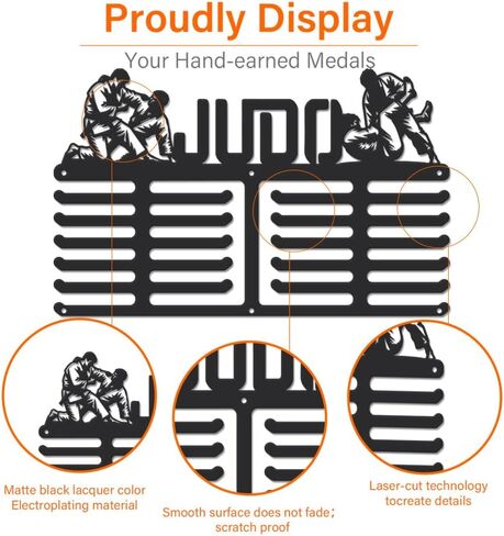 SUPERDANT Sports Medal Hanger Display Sports Medal Holder Award Metal Medal Organizer Ribbon Rack Wall Mounted Race Non-Slip Iron Ribbon Hooks for Athletes Players Gifts in Saudi Arabia