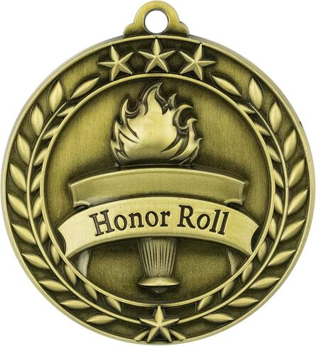 10 قطع من جوائز الميداليات الذهبية من Honor Roll مع أشرطة للرقبة WAMG-998 in Kuwait