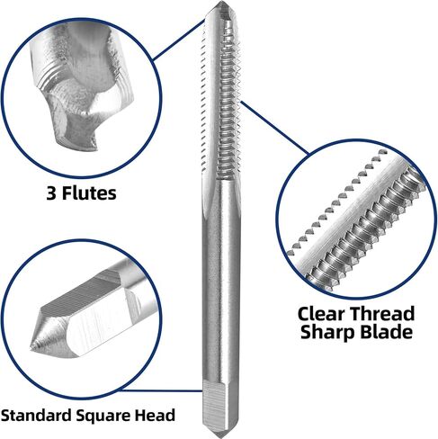 Burkit 2pcs M4 X 0.75 Thread Tap Right Hand, HSS M4 x 0.75 Straight Fluted Machine Tap in Saudi Arabia