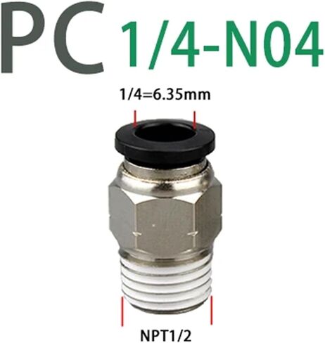 PC Pneumatic Quick Connector N1/8 N1/4 N3/8 N1/2 Thread British Pipe 5/32 1/4 5/16 3/8 1/2 Hose 1Pcs(PC 1l4-N04(NPT1l2)) in Saudi Arabia