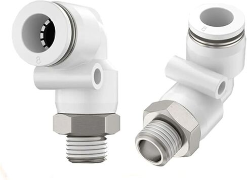 PL Pneumatic Quick Coupling PU Pipe Hose 4 6 8 10 12mm White L-type Brass Thread PT1/4 "1/2" 1/8 "3/8" PL6-M5 1Pcs(PL10-02) in Saudi Arabia