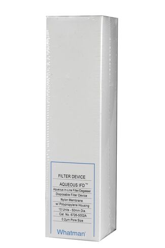 مرشح Whatman 6726-5002A مائي IFD نايلون في الخط، أقصى ضغط 42 رطل لكل بوصة مربعة، 0.2 ميكرون، معدل تدفق 2.5 مل/دقيقة، قطر 50 مم (عبوة من 5) in Kuwait