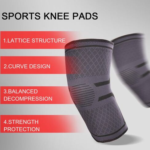 NOLITOY Knee Sleeves for Men Women Sports Protective Gear Compression Elastic Leg Brace for Running Cycling Yoga Grey Xl in Saudi Arabia