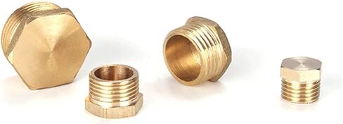 Brass Male Thread Hex Head Pipe End Cap Multiple Sizes 2 pcs(Female Plug,2 PCS-1) in Saudi Arabia