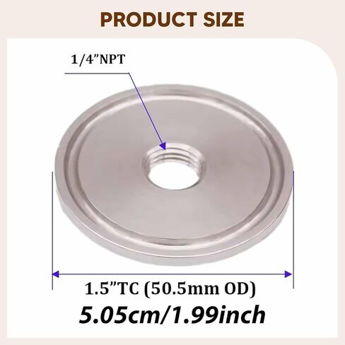 1.5" End Cap with 1/4" NPT Thread,Fitting Compact Professional Stainless Steel in Kuwait