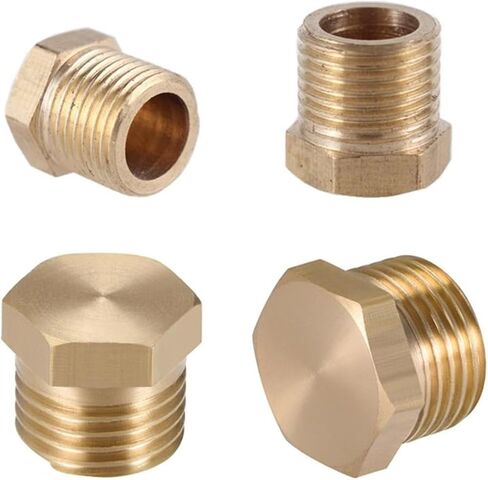 Brass External Hex Head BSP Male Thread Pipe Multiple Sizes Tone(45659) in Saudi Arabia