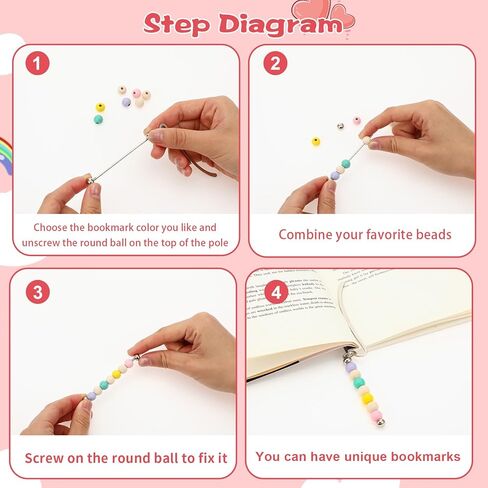 20 Pcs Beadable Bookmarks DIY Metal Blank Bar Bookmark for Beads, Beaded Craft Jewelry Pendant Charm Gift for Book Lovers, Students, Teachers, Office Supplies, Silver in Saudi Arabia