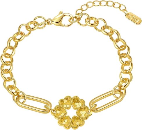 clover bracelet for Women -14k gold plating Lucky Bracelets Trendy Bracelets Jewelry Gifts for Women in Saudi Arabia
