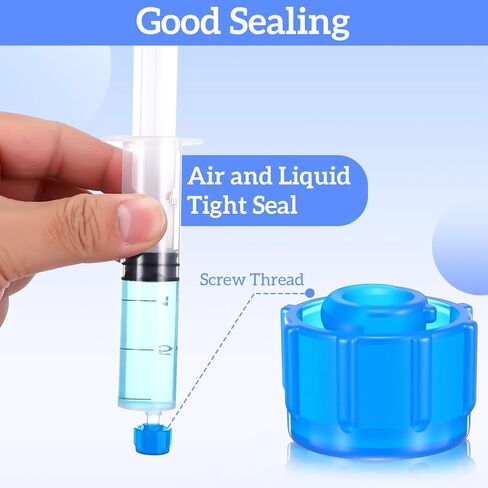100 Pcs Syringe Tip Caps Slip Needle Cap Easy Grip Sealing Covers Replacement Accessories for Feeding Tubes Lab Dispensing Medical Household Practical Storage Supplies(Blue) in Saudi Arabia