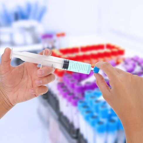 100 Pcs Syringe Tip Caps Slip Needle Cap Easy Grip Sealing Covers Replacement Accessories for Feeding Tubes Lab Dispensing Medical Household Practical Storage Supplies(Blue) in Saudi Arabia