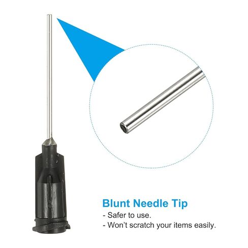 PATIKIL 19Ga Dispensing Needles, 102PCS 1 Inch Industrial Blunt Tip Dispensing Needle Tips with Luer Lock Needle for Refilling Liquid Inks Adhesive Glue Oil,Black in Saudi Arabia