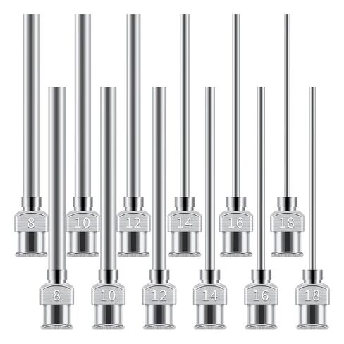 12 قطعة إبرة توزيع 1.5 بوصة صناعية من الفولاذ المقاوم للصدأ إبرة حادة طبية لملء السائل الإلكتروني والحبر والمزامنة 8G، 10G، 12G، 14G، 16G، 18G in Kuwait